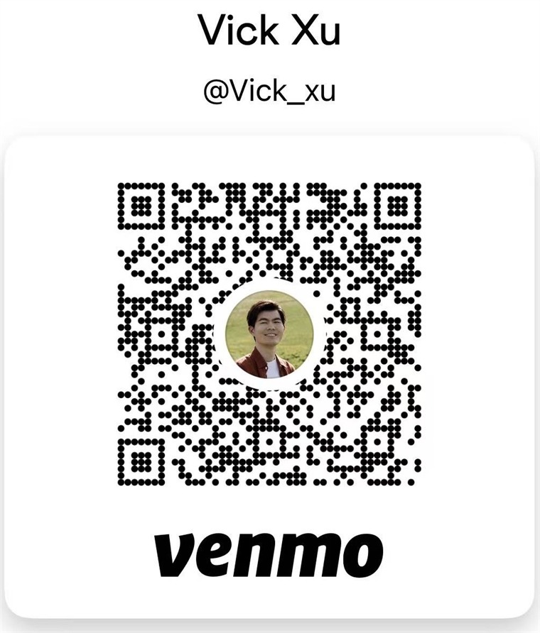 Venmo QR code for Vick Xu, @Vick_xu