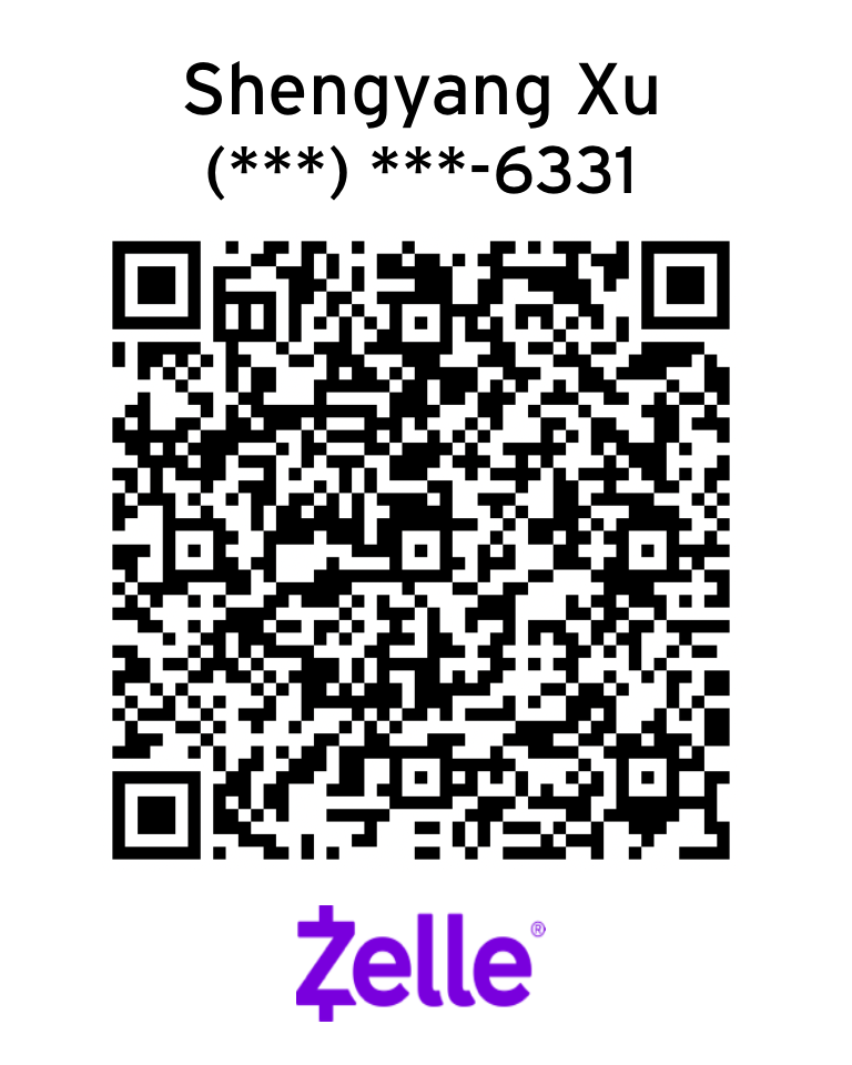 Zelle QR code for Shengyang Xu