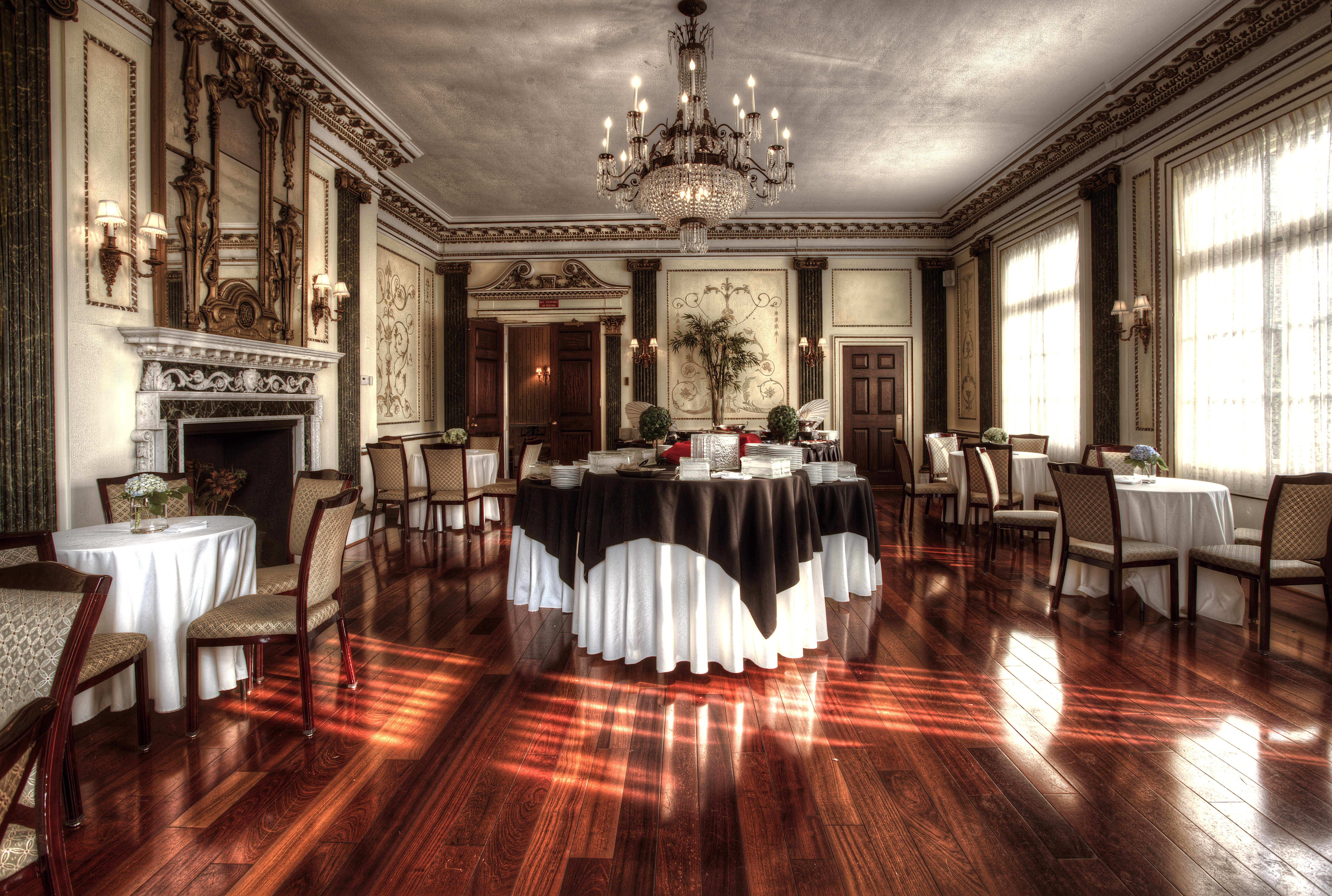 A grand interior room at the de Seversky Mansion